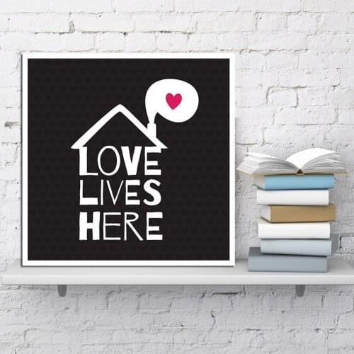 The Love Live Here Quote Pictures Living Room Square Sizes Wall Art Decor No Frame Poster Oil Painting Decoration