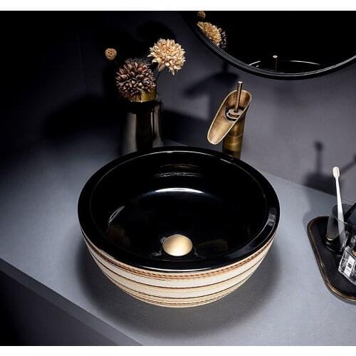 Ceramic simple table basin art wash basin toilet balcony wash basin household wash basin single basin round basin