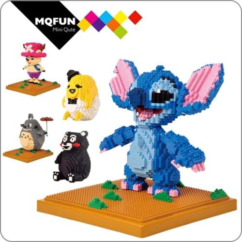 LNO diamond Amine Cartoon Stitch Totoro Chopper Arale Kumamon Mini plastic building block model action figures educational toy