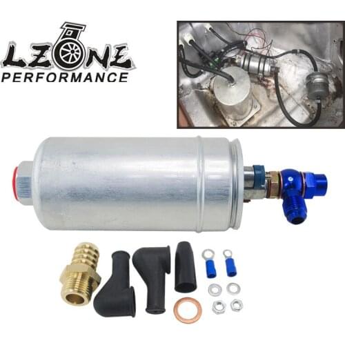 LZONE - TOP QUALITY External Fuel Pump 044 OEM:0580 254 044 Poulor 300lph + Adapter Fitting JR-FPB044+FK045B+FK047B