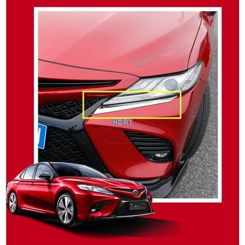 Black Titanium stainless Steel Headlight Eyelid Cover Lamp Eyebrow Molding Trim for Toyota Camry 2018 2019 2020 2021 Accessories