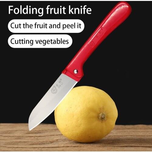 Folding Fruit Knife Stainless Steel 30CR13 Cut Vegetables Fruits Softer Food Kitchen Knife with Ebony Handle Kitchen Accessories
