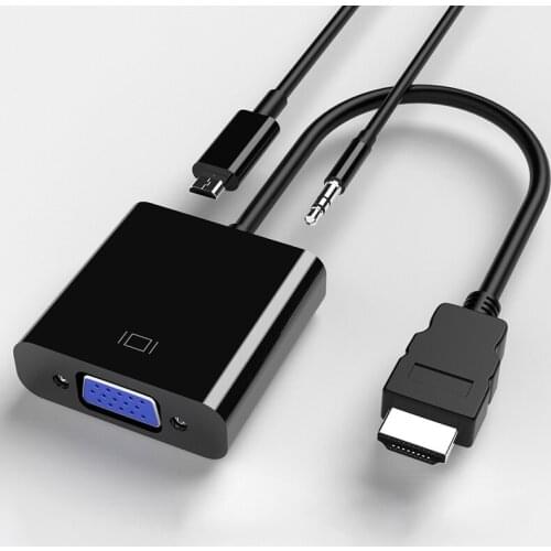 HDMI to VGA Adapter Cable HDMI to VGA Converter Adapter with Audio Cable for PS3 PS4 Laptop TV Box HDTV XBOX Support 1080P