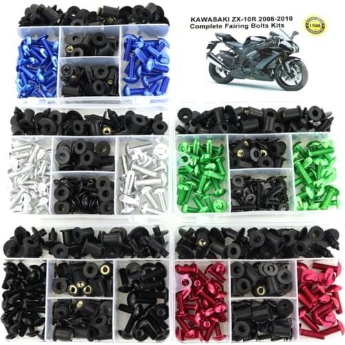 Fit For Kawasaki Ninja ZX-10R ZX10R 2008-2010 Motorcycle Accessories Aluminum Fairing Bolts Kit Cowling Screws Fairing Clips