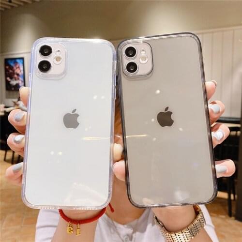 Ottwn New Candy Color Silicone Phone Case For iPhone 11 12 Pro Max Mini 8 7 Plus XR X XS SE 2020 Shockproof Protect Camera Cover