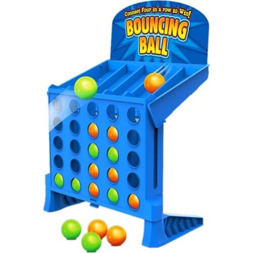 Bouncing Linking Shots Educational Toys Childrens Portable Jump Ball Four-Line Board Game Toy for Children