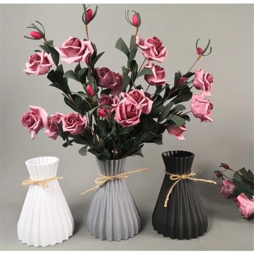 Modern Plastic Vases European Anti-ceramic Flower Vase Wedding Decorations Rattan-like Unbreakable Simplicity Basket Arrangement