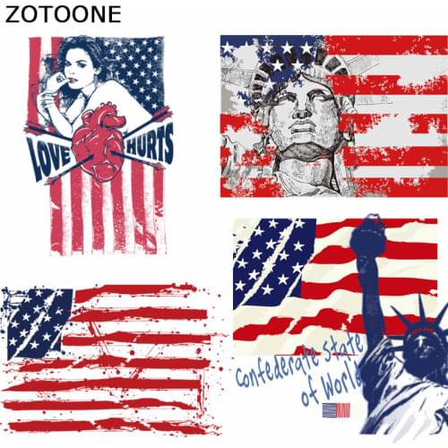 ZOTOONE Cartoon Flag Printing Sticker DIY Skull Hot Transfer Clothes Ironing Patch heat transfer vinyl thermal press Washable D