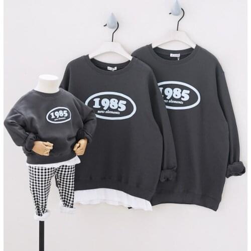 2020 Family Matching Sport Outfits Long Sleeve Sweatshirt Tees Family Looking 1985 Sweatshirts Children&parents Top Couples wear