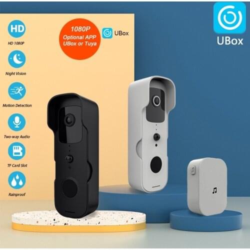 V30 Ubox Smart Wireless Doorbell WiFi Video Intercom Digital Home Security Door Bell Electronic Doorman Peephole House Camera