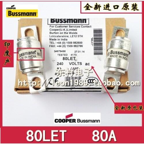 US Bussmann fuse 80LET 80A 240V fuse BS88: 4 80LET 80A