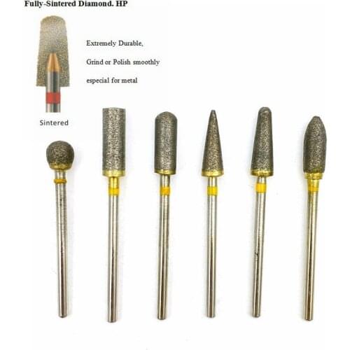 High Quality Fuly- Sintered Diamond HP Polisher Grinder for Polishing Trimming Drill 2.35mm Shank Dental HP Polishing Burs