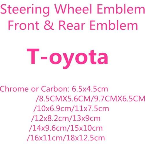 1pcs ABS Chrome silver Black carbon Steering Wheel Front Hood Bonnet Emblem Rear Badge Sticker Car Styling Auto Accessories