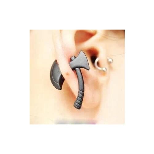 1PC Personality Harajuku ax Earrings Stereo Axe Piercing Ear Nail Ear Jewelry for women