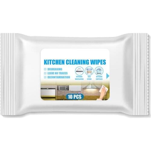 10PCS Wet Wipes Hygienic Convenient Wet Tissue For Cleaning Disposable Heavy Oil Removal Range Hood Stove Cleaning Wet Wipes