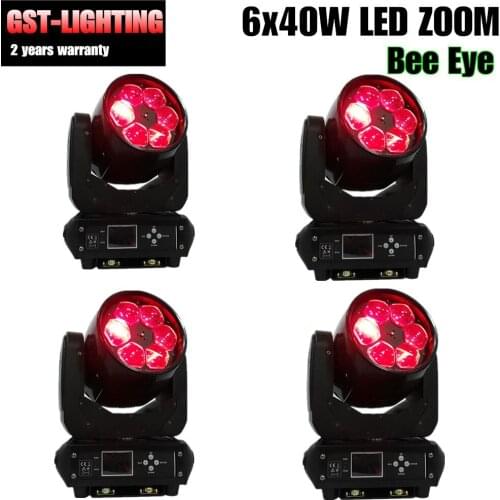 4PCS/LOT 6x40W Bee Eyes Rotate Lens DJ Disco Zoom Moving Head Light for Stage