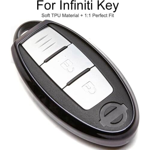 6 Colors TPU Car Key Case Cover For Infiniti QX50 G37 FX37 FX GX70 Q50 Q60 G35 G25 Q30 Key Chain Ring Shell Styling Accessories