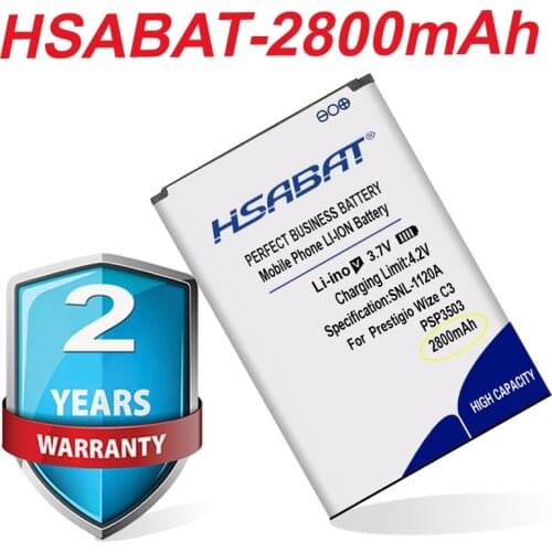 HSABAT Top Brand 100% New 2800mAh PSP3503DUO Battery for Prestigio Wize C3 PSP3503 DUO PSP 3503 in stock