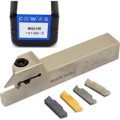 1PC MGEHR1616H 3 White Turning Tool Holder + 10PCS MGGN MGMN 300 PC9030 NC3020 H01 Carbide Inserts Grooving CNC Lathe Tools Set