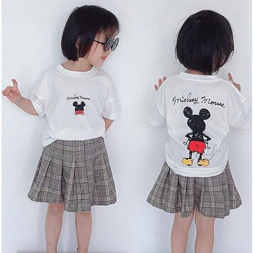 Childrens Short Sleeve T-shirt Cartoon Mickey T-shirts Kid Boys Girls Tops Shirts Newborn Baby Tshirt Toddler Summer Clothing