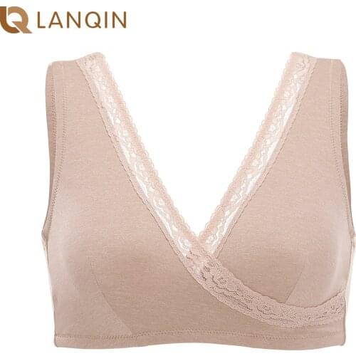 Womens Gentle Comfortable Lace Bras Plus Size No Padding Wirefree Sleep Bra