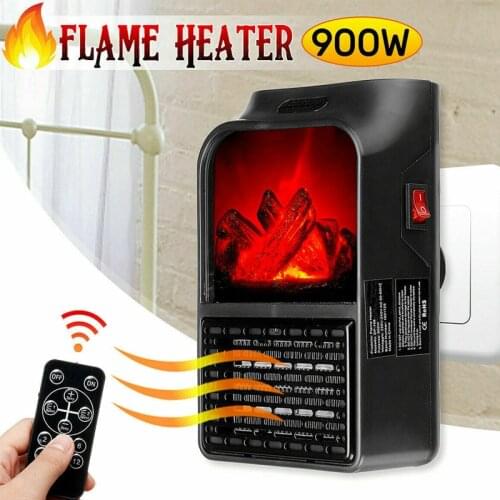 900W Wall Mount Electric Fireplace Heater Flame Air Warmer with Remote Control FP8