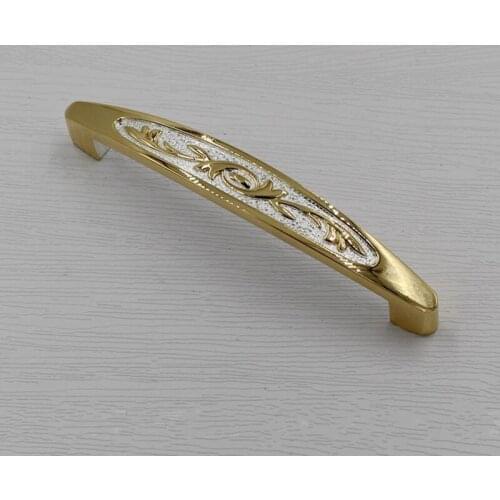 European luxury real gold palace furniture handles American drawer knobs Solid wardrobe door pulls Wine /shoe cabinet knobs 96mm