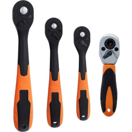 1/2" 1/4" 3/8" Chrome Vanadium Steel Mini Ratchet Wrench Bidirectional Control Ergonomic Design Quick Socket Wrench Tool