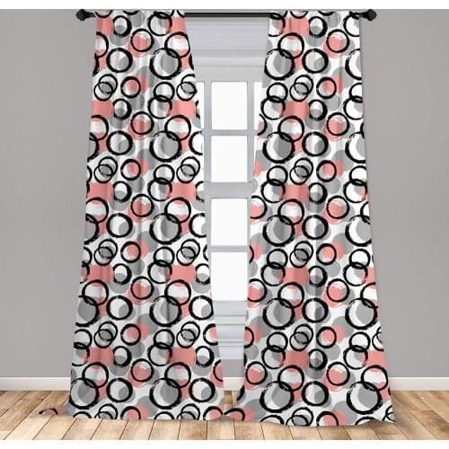 Geometric Curtain Abstract Brushstroke Rounds and Circles Lightweight Window Treatment Living Room Bedroom Decor