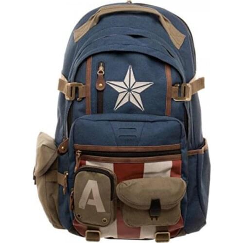 Captain Cosplay Backpack Cartoon Student School Shoulder Bag Laptop Travel Rucksack Gift outdoor