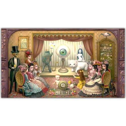 Holover Mark Ryden"The parlor"Canvas Oil Painting Childish & Weird Modern Pop Art Poster Picture Aesthetic Home Decoration