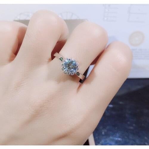2 Carats Cz Natural Moissanite Gemstone S925 Sterling Silver color Ring Heart Anillos De Wedding Silver 925 Jewelry Bizuteria