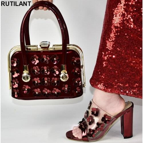 Italian Ladies Shoes and Bags To Match Set Sandalias Rasteiras Femininas 2019 Italian Shoes and Bags To Match Shoes with Bag Set