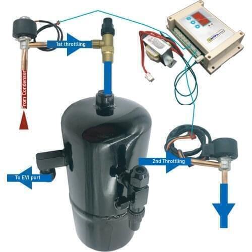 7HP flash evaporator kits let heat pump compressor work at reasonable compressing ratio even if in ultra low ambient temperature