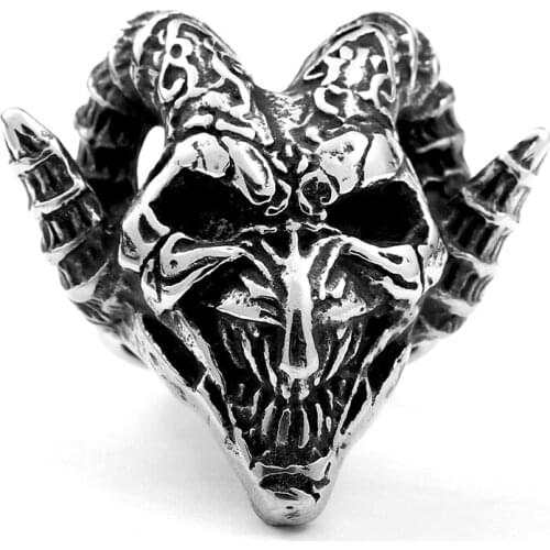 Winged Skull Cool Hot Sell 316LStainless Steel Punk Ring Biker Jewelry for man as gift