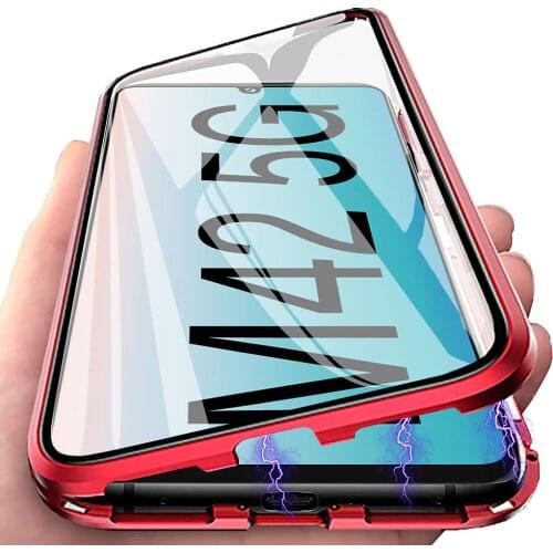 Magnetic Case for Samsung Galaxy M42 5G Cover Metal Frame with Double Sided Tempered Glass 360° Protective Funda Coque