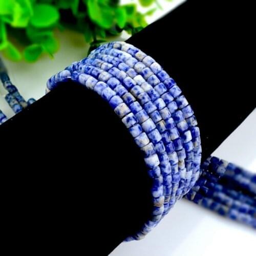 Natural white orchids cylindrical loose beads4x4m semi-precious stones small beads Made of necklace DIY bracelet accessories40cm