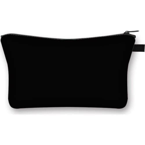 Simple Style Solid Color Makeup Bag Pure Black Senior Women Fashion Canvas Outdoor Travel Lipstick Bags Organizer