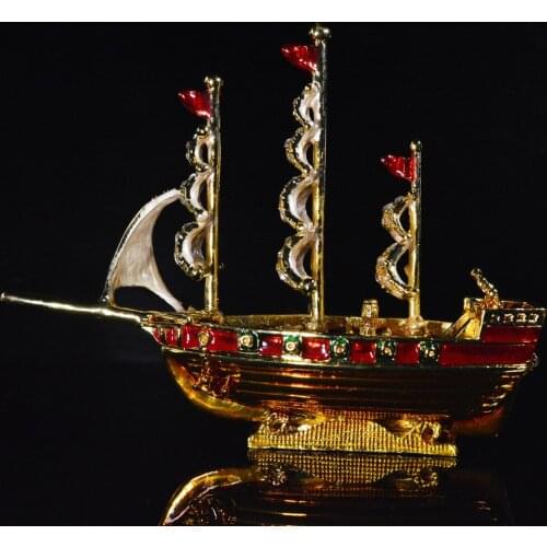 QIFU New Arrive Mediterranean Style Sailboat Shape Home Decoration for Jewelry Stand