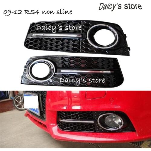 Honeycomb RS4 Style Front Fog Light Grille chrome/black For Audi A4 B8 2009-2012 4 Door (NOT for S-Line / S4 / RS4 Models)