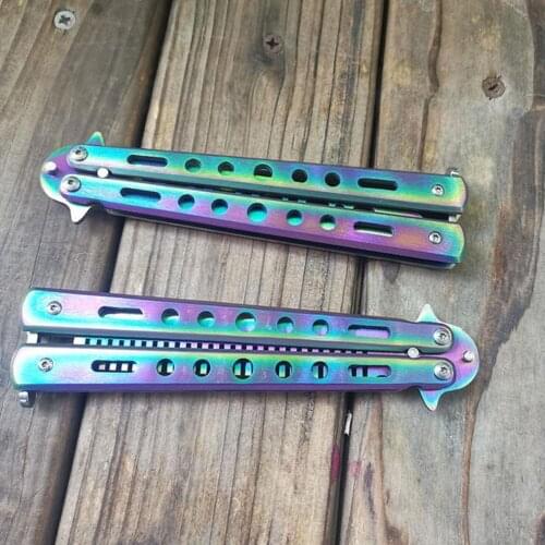 Foldable Comb Stainless Steel Practice Training Butterfly Knife Comb Beard Moustache Brushe Salon Hairdressing Styling Tools