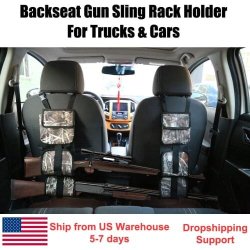 2pcs Tactical Car Front Seat Back Gun Organizer with Pockets Hunting Gun Sling Bag holder for Rifles/Shotguns