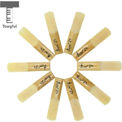 Tooyful High Quality 10Pcs Bb Tenor Saxophone Reeds 2.5 Sax Musical Bamboo Cane Instruments Wholesale Excellent Reeds Accessory