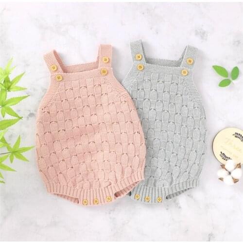 Knitted Baby Clothes Newborn Baby Romper Jumpsuits Cotton Infant Baby Girl Romper Sleeveless Toddler Baby Boy Romper Overalls