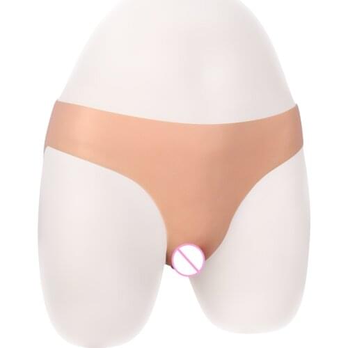 Silicone Fake Vagina Underwear Panties Men Penetratable Vagina Boxer Briefs for Crossdresser Transgender Shemale Gaff Soft Tits