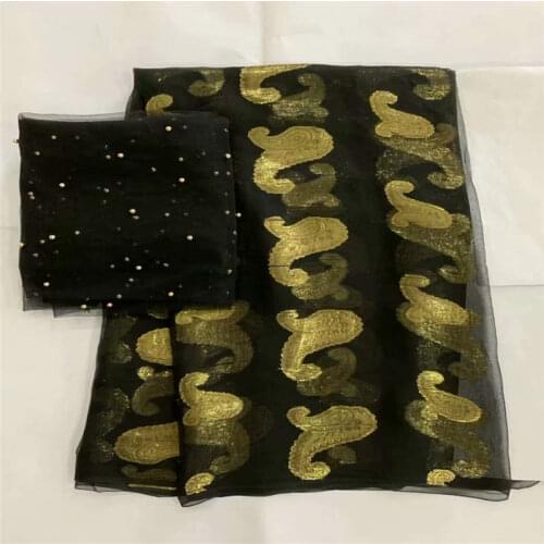 High quality Silk Fabric For Lady Dress Embroidered Silk Fabric African Metallic Silk Fabric! LXF42702