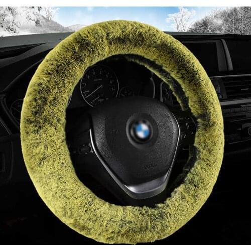 Winter Car Steering Wheel Cover Plush Handle Comfortable Warm Universal Two-color model 8 Colors for 37/38cm car accessories