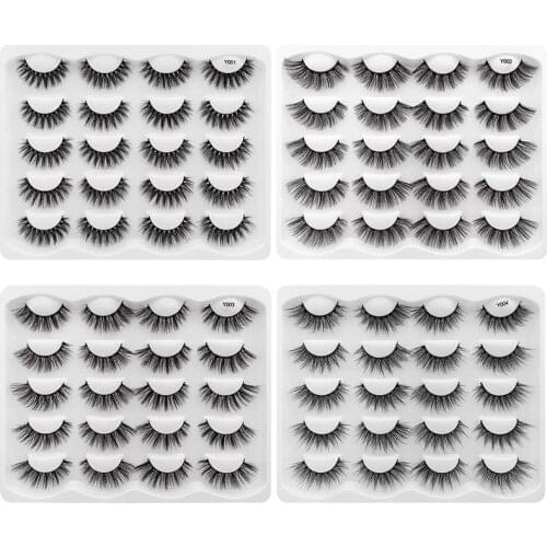 10Pairs/Set 3D Faux Mink False Eyelashes Natural Long Dramatic Volume Eyelase Extension Handmade Fake Lashes Lady Beauty Makeup