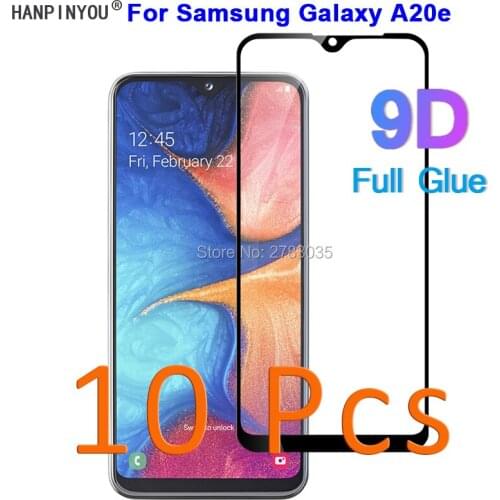 10 Pcs/Lot For Samsung Galaxy A20e A202F 5.8" 5D 6D 9D Full Glue Cover Toughened Tempered Glass Film Screen Protector Guard