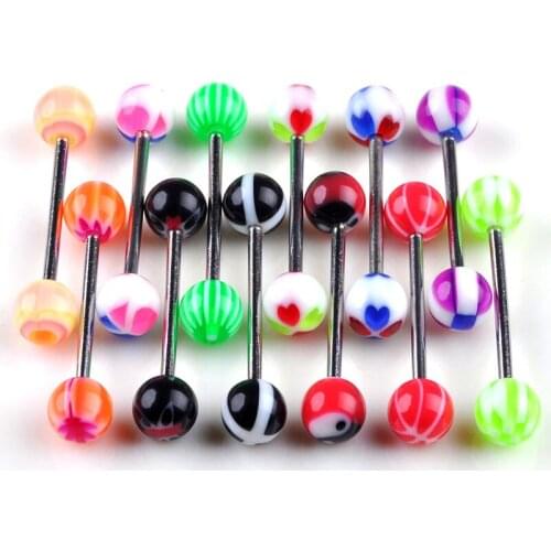 10Pcs/Lot Stainless Steel Navel Tongue Lip Bar Barbell Belly Button Studs Tragus Ear Rings Body Piercing Jewelry Wholesale